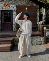 Beo Curved Linen Balloon Pants