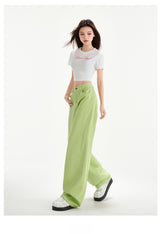Cherry Blossom Pink Wide Leg Lyocell Denim Jeans