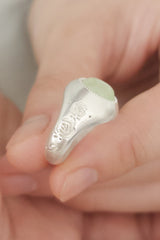 Prehnite Rose Stone Bold Ring