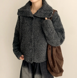 Hani cozy high neck button cardigan