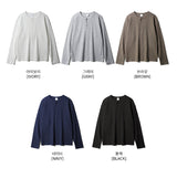 26SS★ Textured Henley Neck Long Sleeve T-Shirts
