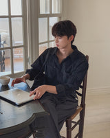Roden Corduroy Striped Rivet Shirt