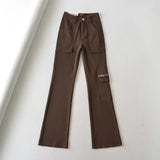 High-End Zipper Long Bootcut Pants