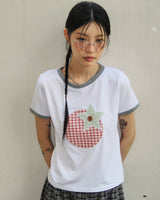 Tomato Patch Ringer Tee (White) F25QB140
