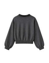 ミューズ スパンコール リボン クロップド ジップアップ チャコール