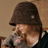 Basic Wool Knit Bonnet Hat (Brown)