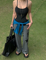 Star Patch Stripe Bootcut Pants