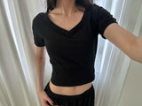 soft v crop tee
