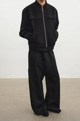 Stand Collar Wool Jacket