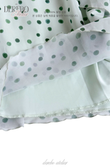 Mint Soufflé Frill Long Dress