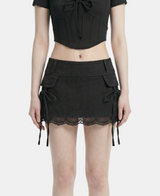 Elva Ribbon Lace Mini Skirt