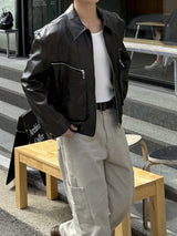 Kai zipper leather jacket