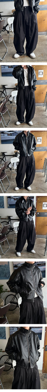 [Unisex] バルーンピンタックストラップパンツ(2color)