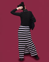 ストライプワイドニットロングスカート (4color)