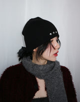 3キュービックスタッズリブビーニー (for men and women)
