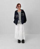 [MADE] Wiggy Applique Loose Fit Hooded Zip-up
