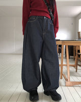 コースステッチポケットノンフェードデニムパンツ