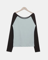 Pli コントラスト ラグラン ロングスリーブTシャツ