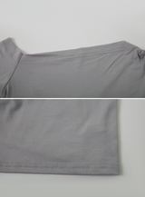 Ribbon Strap One Shoulder Slim T-Shirt (3color)