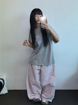 トラック3 ラインバルーンナイロンパンツ 🎀🩷🤍🖤🧸6カラー