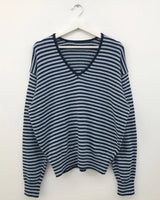 Cebu striped V-neck knit (2color)