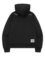 LAVEO DOT APPLIQUE LOGO HOOD ZIP-UP UNISEX (2COLOR) 