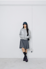 Skull Star Angel Hoodie Zip-up - Grey