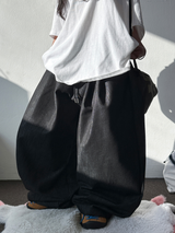 5000 SOLD OUT 🥳 ❤‍🔥 (DURABLE DENIM VER) ❤‍🔥 TWO PLEAT BALLOON COTTON PANTS 🖤🩵 - 2 COLORS