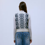 Nordic Knit Button Vest (IVORY)