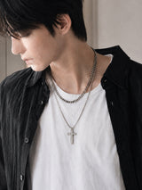 NN-104 Layered Cross Chain Necklace