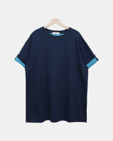 ハロムコントラストロールアップ半袖Tシャツ