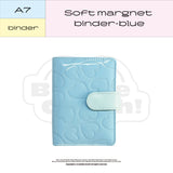 A7 soft magnet button binder blue