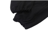 destroyed side tuck sweat pants (black)