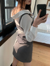 Tailor Mono Button Bustier Back Slit Top