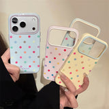 ドーパミン カラー ポルカドット ソフト アイフォン ケース (iPhone 13–17 Series)