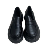 クラシックペニーハイヒールラウンドトゥローファー (Black)