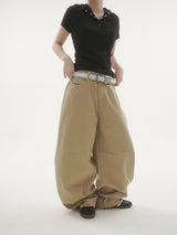 Peak stud back-pocket pants -2C