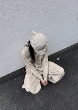 ラインストライプクロップシャツ