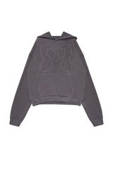 SYMBOL STUD PIGMENT HOODIE CHARCOAL
