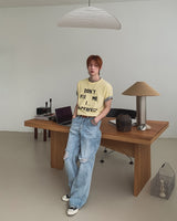 Fix Slogan Lettering Short Sleeve T-shirt