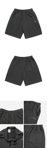 24FW アップサイドダウンベーシックロゴショートパンツ チャコール