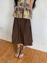 Hitch Flare Nylon Banding Midi Skirt