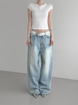 Lien Eyelet Henley Neck Open Crop Top