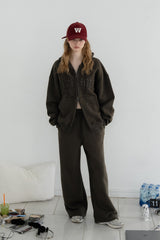 Solid sweat pants_khaki brown