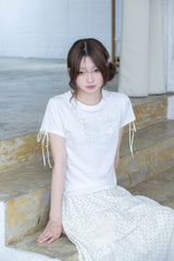 ナポレオン ボタン Tシャツ(white)