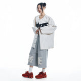 ENOE Patch Sweat Bermuda Pants - GREY