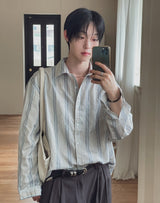 Senel Striped Over Fit Long Sleeve Shirt