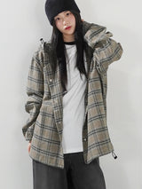 (UNISEX) Brany Flannel Hood Shirt