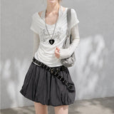 Rielle Cowl Graphic Layered T-shirt