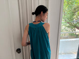 halter neck pleats dress